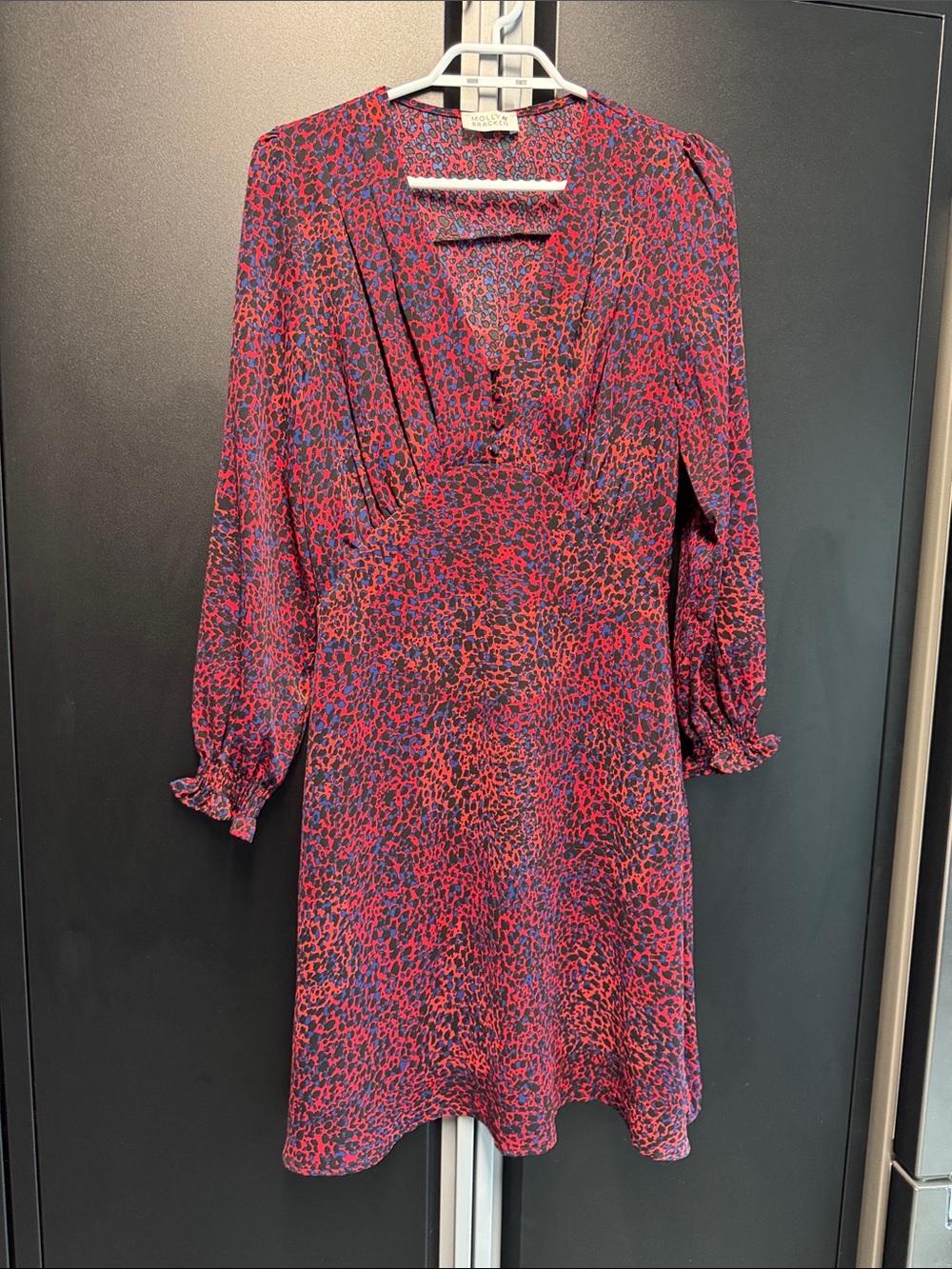 Women's Molly bracken Red & Blue Print V-Neck Dress